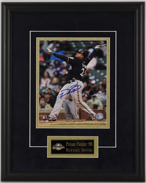 2007 Prince Fielder Milwaukee Brewers Signed 8x10 Framed Photo (JSA)