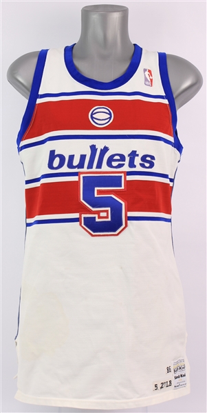 1986-87 Dan Roundfield Washington Bullets Game Worn Home Jersey (MEARS LOA)