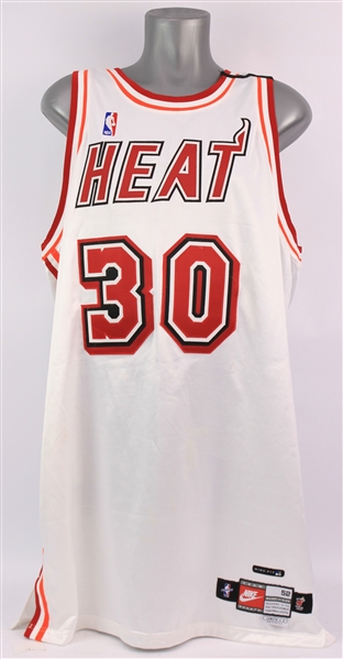 1998-99 Mark Strickland Miami Heat Game Worn Home Jersey (MEARS LOA)