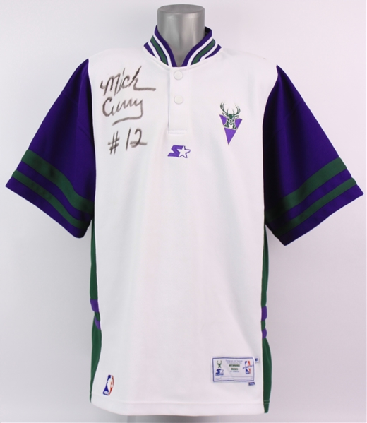 1997-98 Michael Curry Milwaukee Bucks Signed Shooting Shirt (MEARS LOA/JSA)