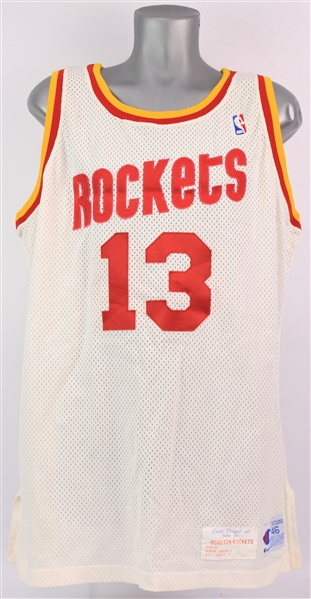 1990-91 Larry Smith Houston Rockets Game Worn Home Jersey (MEARS LOA)