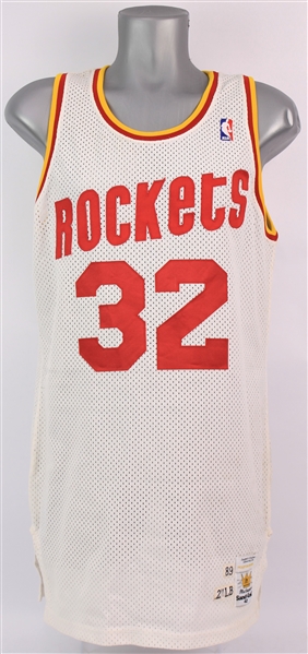1989-90 Lewis Lloyd Houston Rockets Game Worn Home Jersey (MEARS LOA)