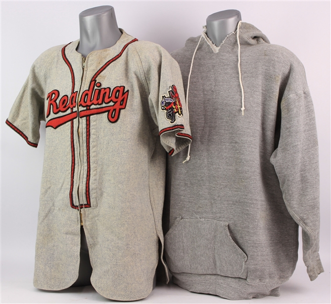 1950s-80s Reading Indians Game Worn Jersey & Stephone Paige Kansas City Chiefs Sweatshirt (MEARS LOA)
