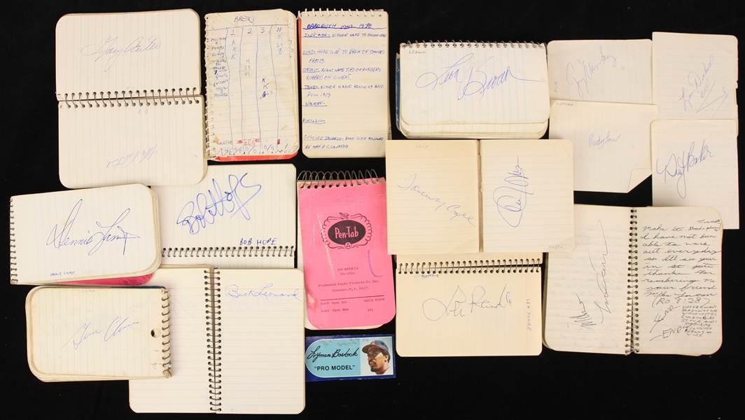 1970s-90s Michael "Chops" LaConte New York Mets Clubhouse Attendant Signed Pocket Note Book Collection - Lot of 12 w/ 100s of Signatures Including Pete Rose, Larry Doby, Bob Hope & More (MEARS LOA)