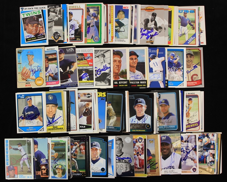 1960s-2000s Signed Baseball Trading Card Collection - Lot of 150+ w/ Fergie Jenkins, Harmon Killebrew, Adrian Beltre, Ryan Braun & More (MEARS LOA)