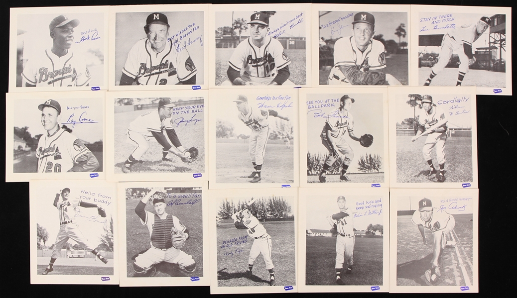 1950s Milwaukee Braves Spic-Span 4.5x5 Player Photos (Lot of 15)