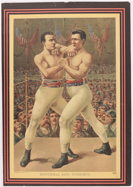1893 Mitchell and Corbett & The Great Fight Dual-Sided Supplement 