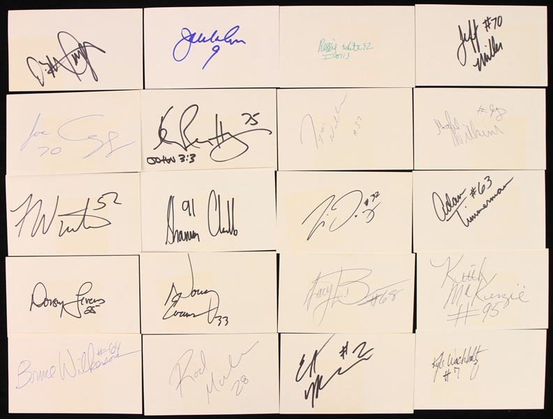 1996 Green Bay Packers Signed Index Cards Including Reggie White, Brett Favre, Antonio Freeman & more (Lot of 80+)(JSA)