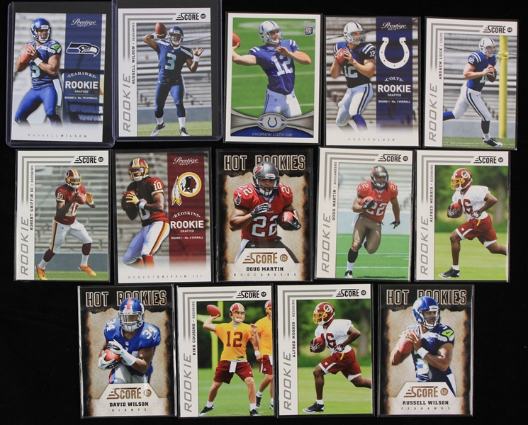 2012 Rookie Football Trading Cards - Lot of 14 w/ Russell Wilson, Andrew Luck, Doug Martin & More