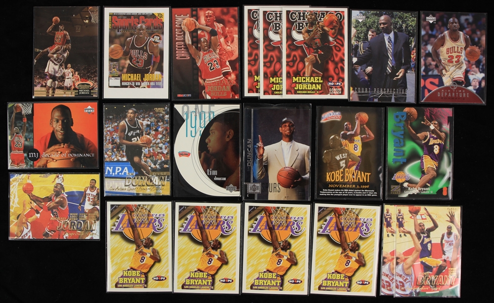 1992-98 Michael Jordan Kobe Bryant Tim Duncan Basketball Trading Cards - Lot of 21 