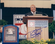 2001 Kirby Puckett Minnesota Twins Signed 8" x 10" Hall of Fame Induction Photo (JSA) 