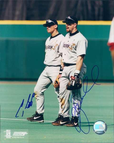 2002 Jeff Bagwell Craig Biggio Houston Astros Signed 8" x 10" Photo (JSA)