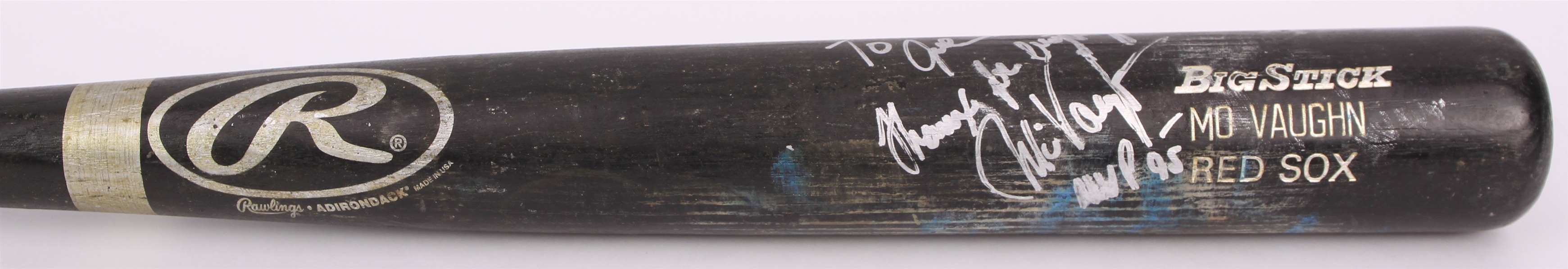 1998 Mo Vaughn Boston Red Sox Signed Rawlings Adirondack Professional Model Game Used Bat (MEARS LOA/JSA)