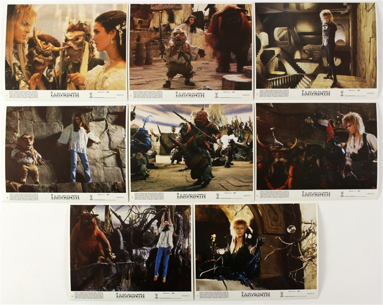1986 "Labyrinth" Featuring David Bowie Lobby Cards (Lot of 8)