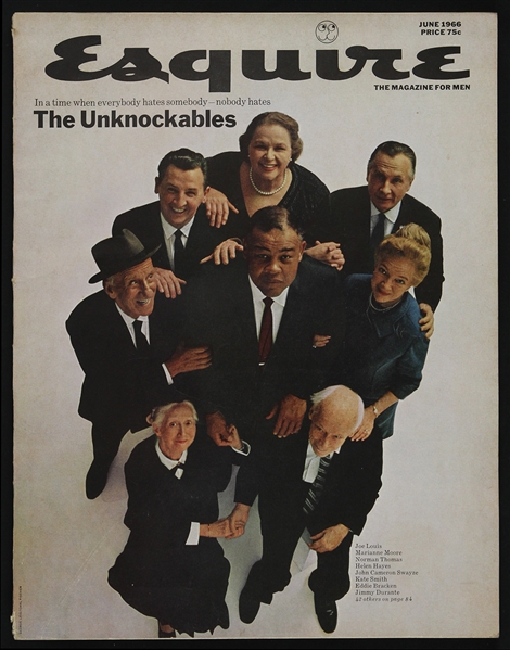 1966 Esquire Magazine "The Unknockables" featuring Joe Louis, Jimmy Durante and more