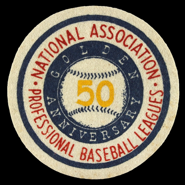 1952 National Association of Professional Baseball Leagues 4.5" Circular Golden Anniversary Patch