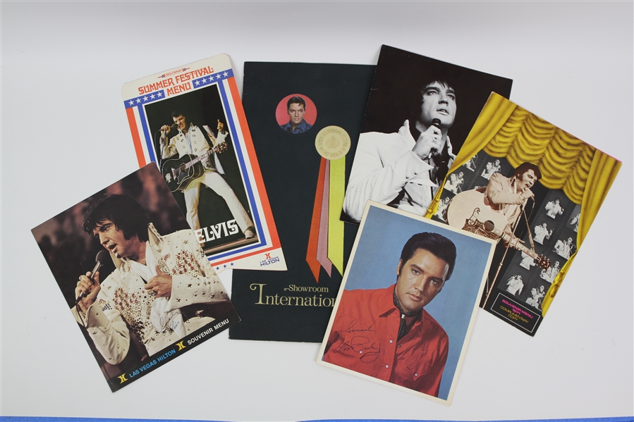 1960s-70s Elvis Presley Las Vegas Souvenir Menus, Photo, and more (Lot of 6)