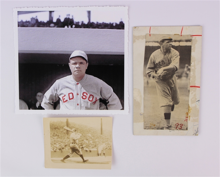 1920s Babe Ruth Red Sox/Yankees Photography - Lot of 2 + Modern Colorized Photo