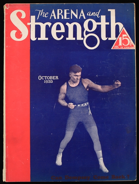 1933 Jack Dempsey The Arena and Strength Magazine 