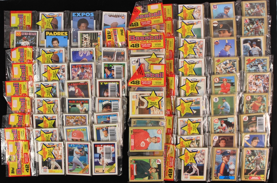 1986-88 Topps Baseball Trading Cards Unopened Cello Packs - Lot of 21 w/ 1,008 Total Cards