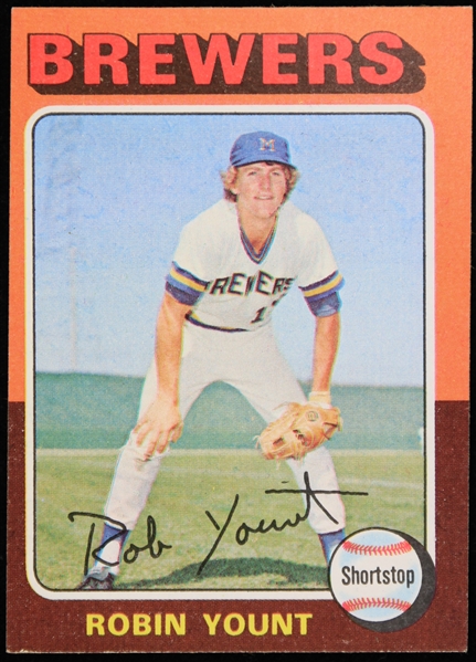 1975 Robin Yount Milwaukee Brewers Topps Rookie Baseball Trading Card