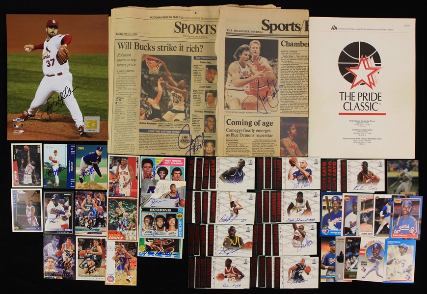 1980s-2000s Basketball Signed Publications & Trading Cards - Lot of 75