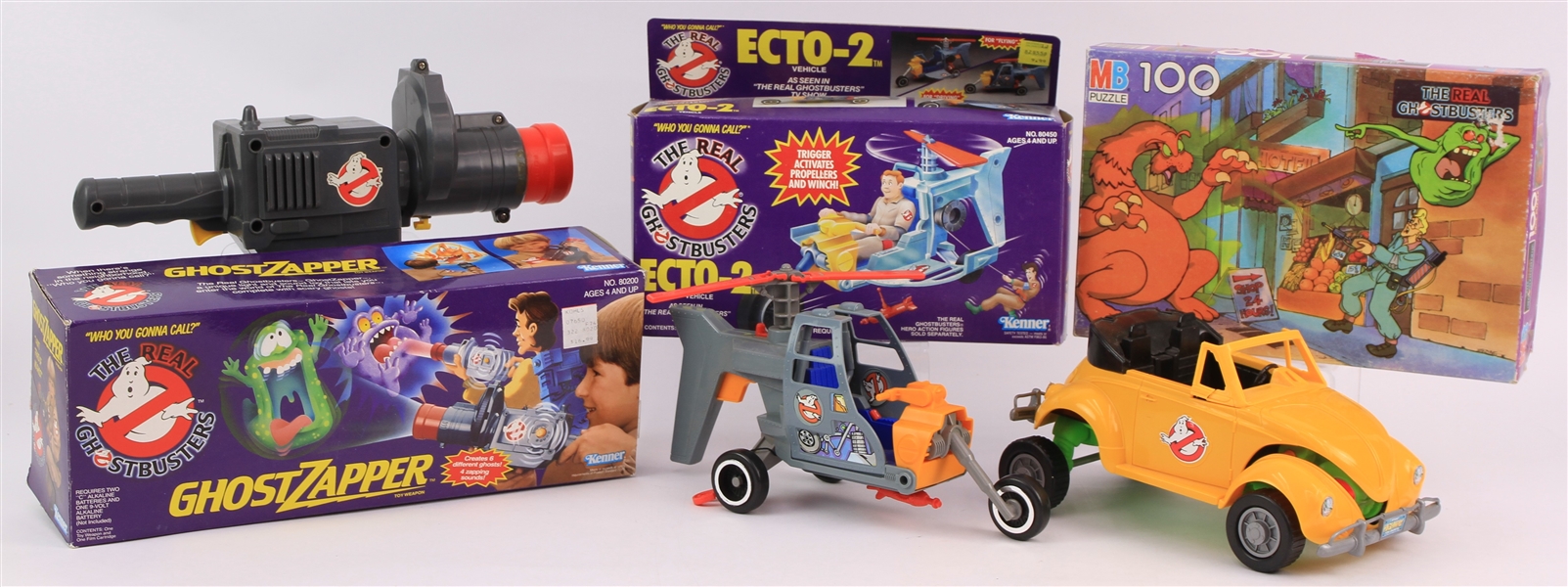 1986 Ghostbusters Toy Collection - Lot of 5 w/ Fire House Headquarters in Original Box, MIB Ghost Zapper, MIB Ecto-2 & More