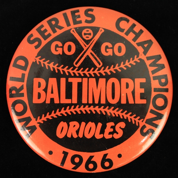 1966 Baltimore Orioles World Series Champions 3.5" Pinback Button