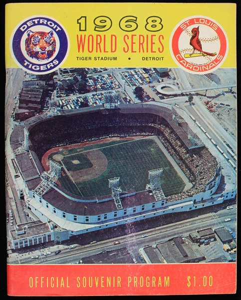 1968 Detroit Tigers St. Louis Cardinals Tiger Stadium World Series Program
