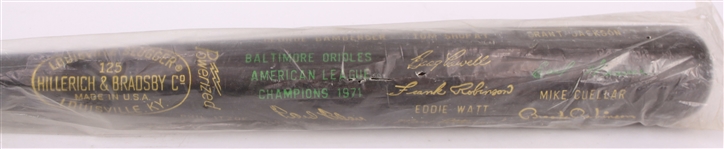1971 Baltimore Orioles American League Champions H&B Louisville Slugger Commemorative Black Bat (MEARS LOA)
