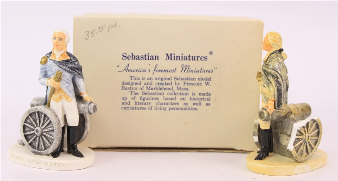 1947 George Washington 1st President of the United States Sebastian Miniatures Figures - Lot of 2 w/ Box