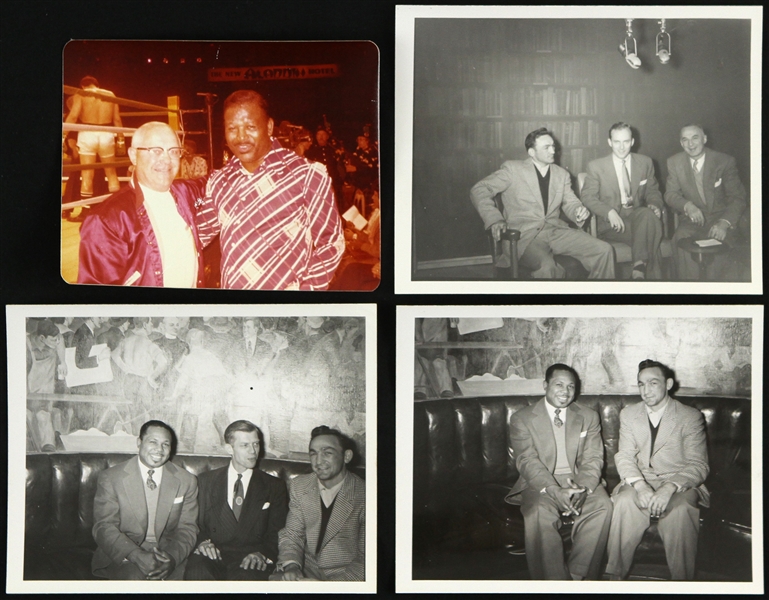 1950s-1970s Sugar Ray Robinson / Carmen Basilio / Archie Moore 4"x 5" Photos (Lot of 4)