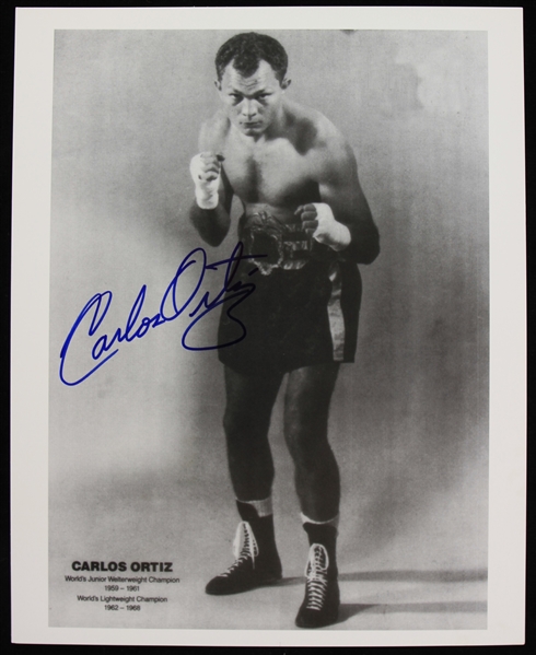 1980s Carlos Ortiz World Champion Boxer Signed 8" x 10" Photo (JSA)