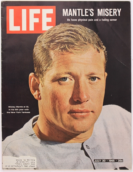 1965 Mickey Mantle New York Yankees "Mantles Misery" Life Magazine