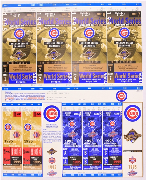 1995 Chicago Cubs Wrigley Field World Series Uncut Tickets 