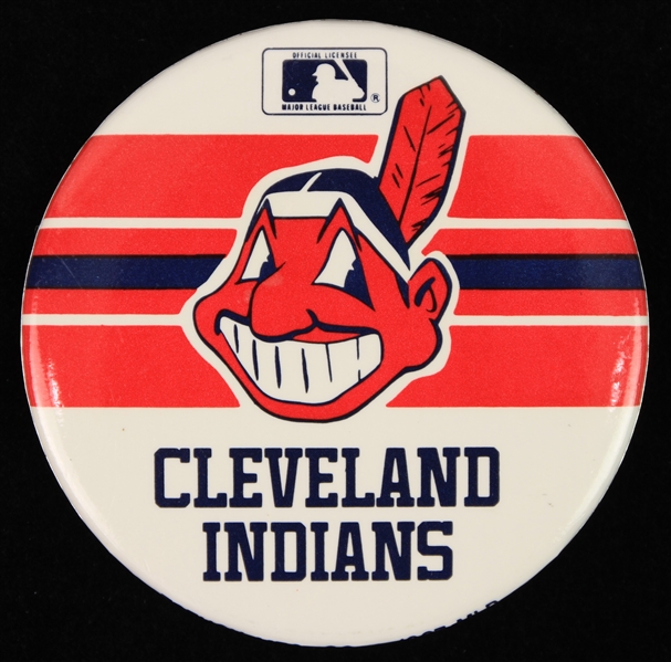 1987 Cleveland Indians Chief Wahoo 3" Pinback Button