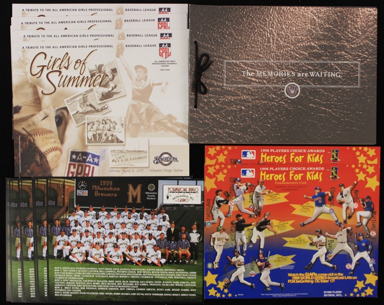 1998-2000 Milwaukee Brewers Prints & Team Photos - Lot of 19