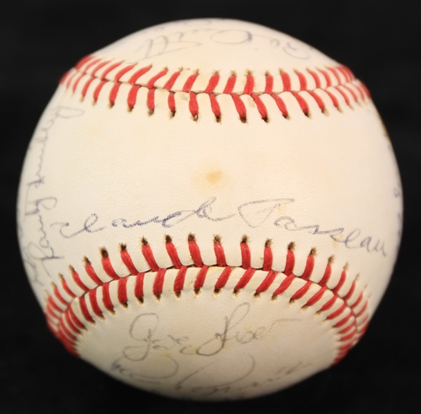 1980s Chicago Cubs Greats Multi Signed Baseball w/17 Signatures Including Claude Passeau, Phil Cavarretta, Ron Santo & More (JSA) 