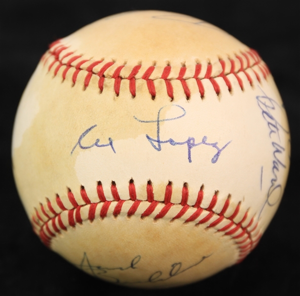 1980s Old Time Stars Multi Signed Baseball w/ 8 Signatures Including Al Lopez, Jack Brickhouse, Roger Craig & More (JSA)