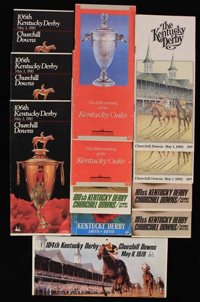 1973-1985 Kentucky Derby at Churchill Downs Programs - Lot of 12