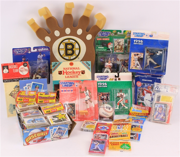 1970s-1990s Baseball, Basketball, Football Starting Line-Up Figures, Trading Cards, and more (Lot of 20+)