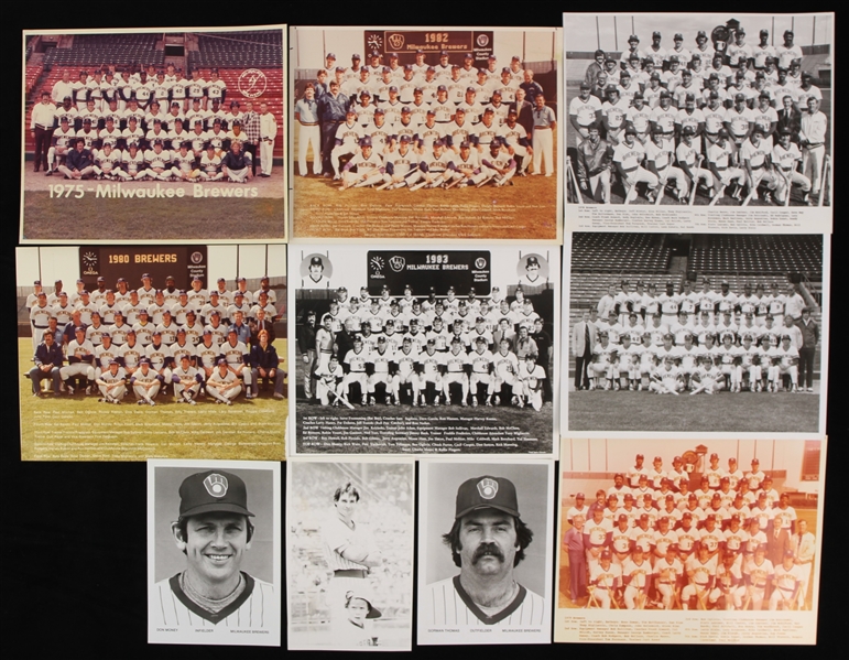 1970s-80s Milwaukee Brewers Photo Collection - Lot of 10 w/ Team Photos & More