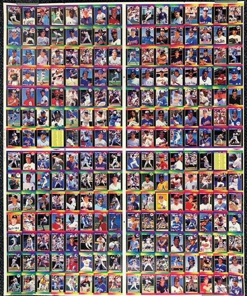 1989 Donruss Baseball Uncut Blank Back Card Sheet w/ 224 Cards