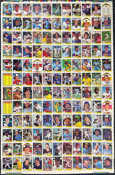 Lot Detail - 1982 Donruss Baseball Uncut Card Sheet W/ 132 Cards