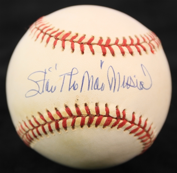 1993-94 Stan "The Man" Musial St. Louis Cardinals Signed ONL White Baseball (Beckett)