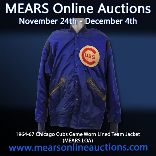 1964-67 Chicago Cubs Game Worn Lined Team Jacket (MEARS LOA)