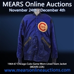 1964-67 Chicago Cubs Game Worn Lined Team Jacket (MEARS LOA)