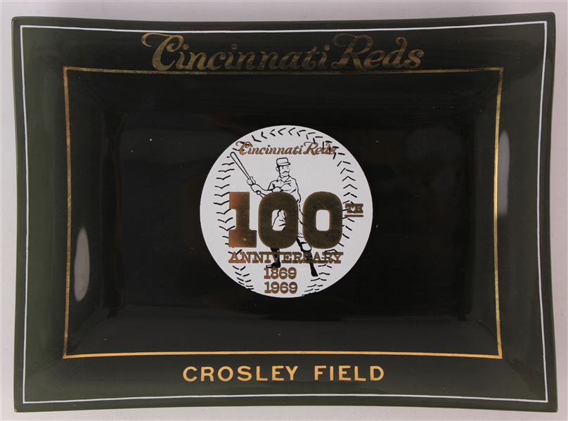 1969 Cincinnati Reds Crosley Field 100th Anniversary 4.75" x 6.5" Glass Tray