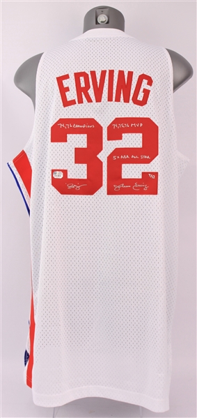2000s Julius Erving New York Nets Signed & Multi Inscribed Jersey (Fanatics) 7/12
