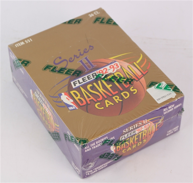1992-93 Fleer Series II Basketball Trading Cards Unopened Hobby Box w/ 36 Packs (Possible Shaquille ONeal Rookie)